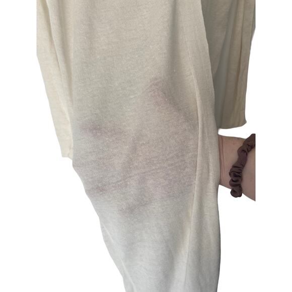 THEORY LINEN BLEND CREAM LIGHTWEIGHT CARDIGAN SIZE SMALL - Picture 6 of 8